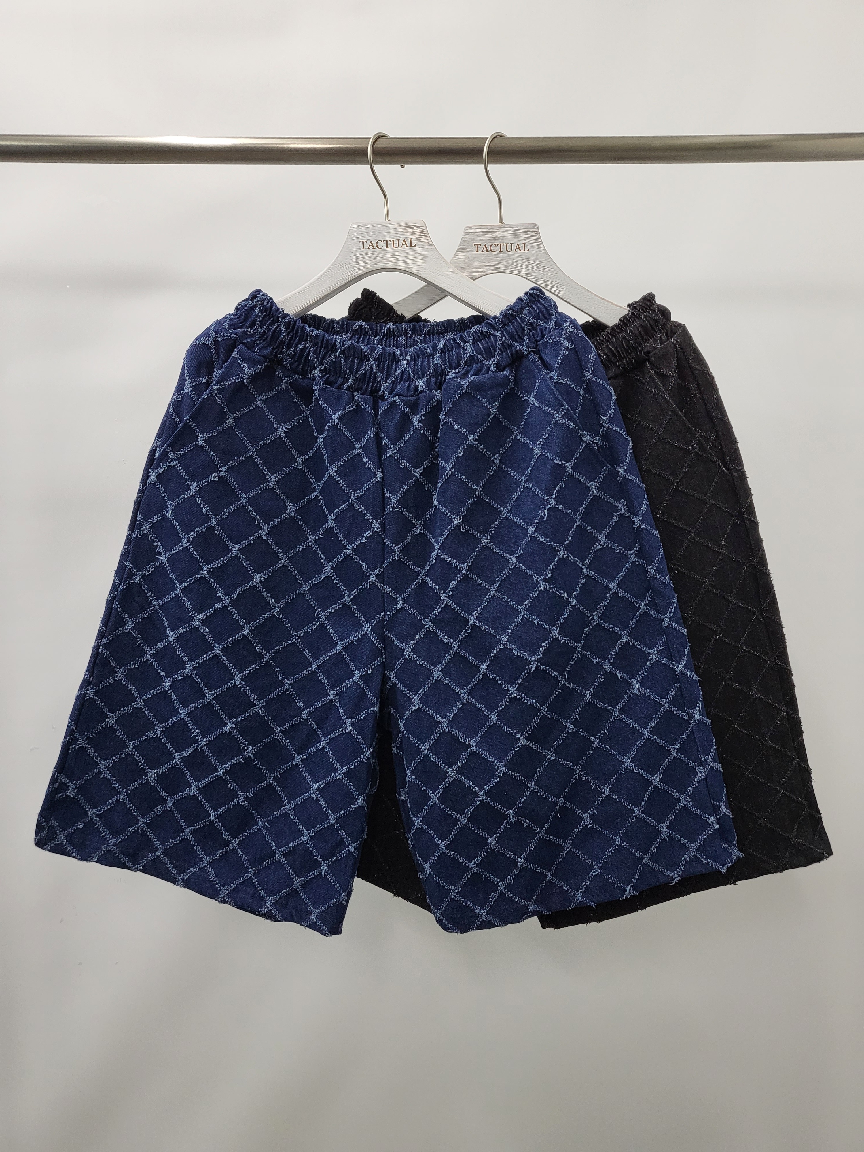 格仔牛仔短褲 P2564