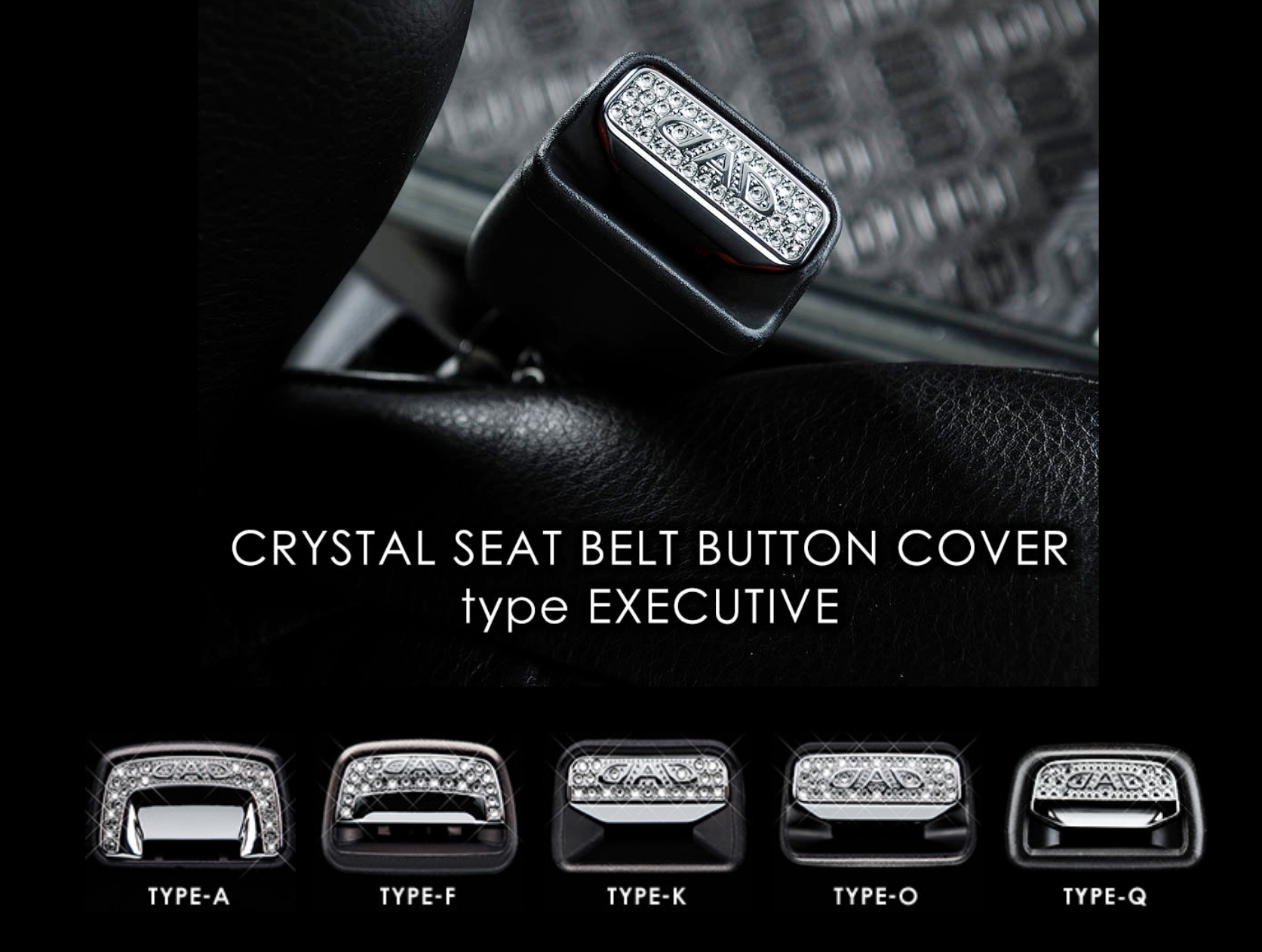 CRYSTAL SEAT BELT BUTTON COVER type EXECUTIVE