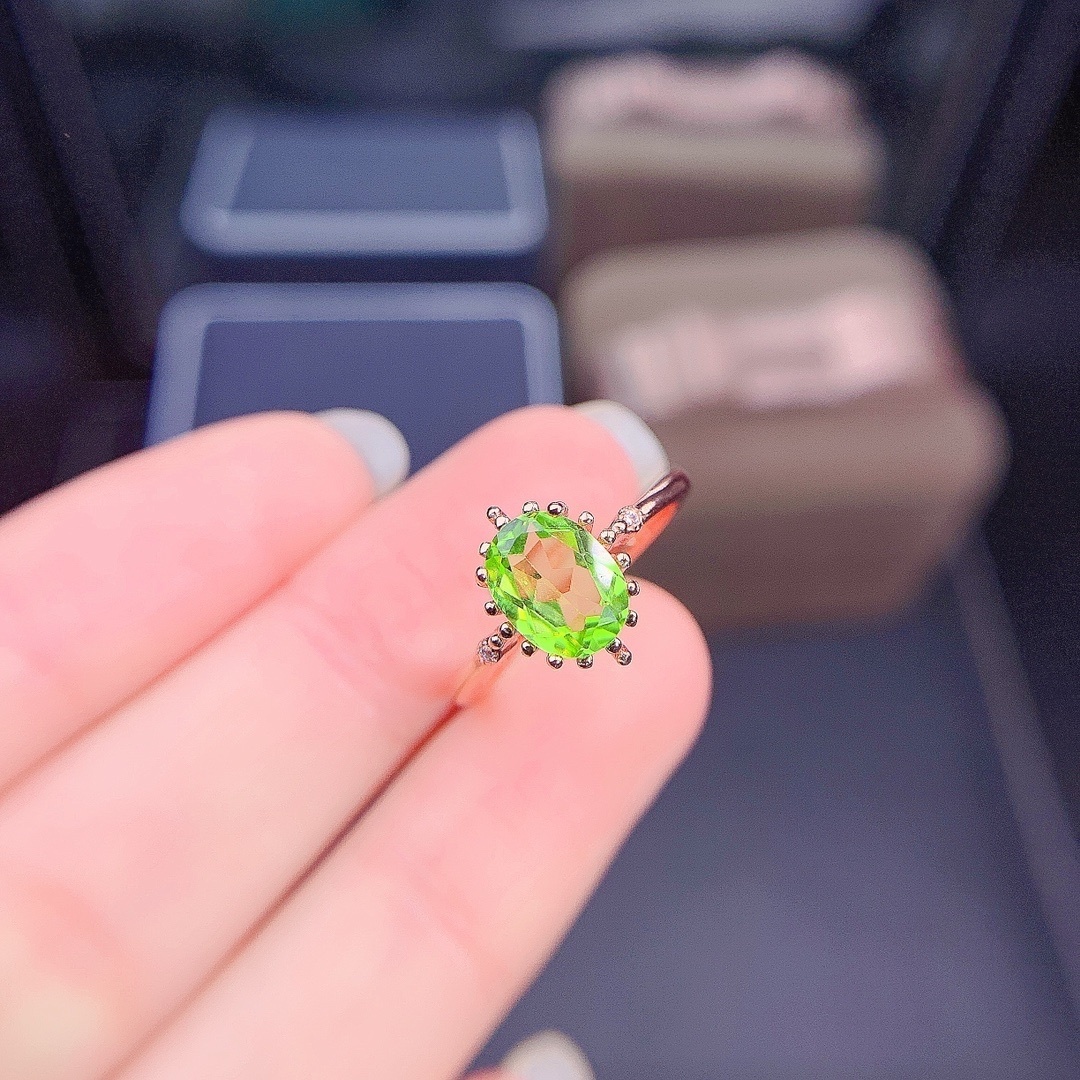 925銀戒指 天然橄欖石