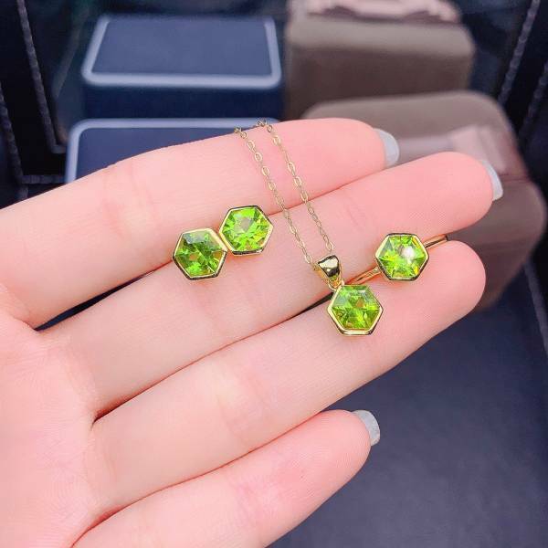 925銀套組 新款天然橄欖石