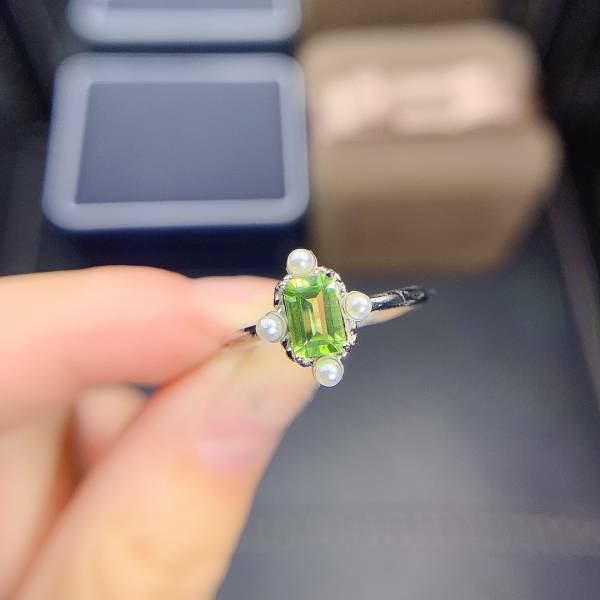 925銀戒指 天然橄欖石