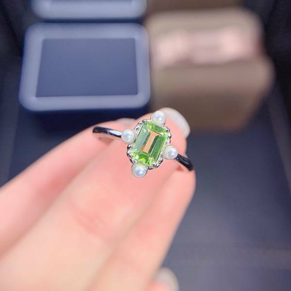 925銀戒指 天然橄欖石