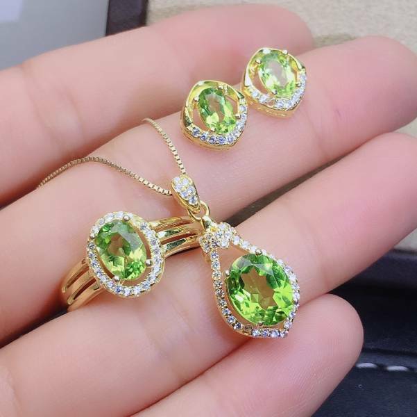 925銀套組 天然橄欖石