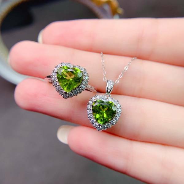 925銀套組 大主石天然橄欖石