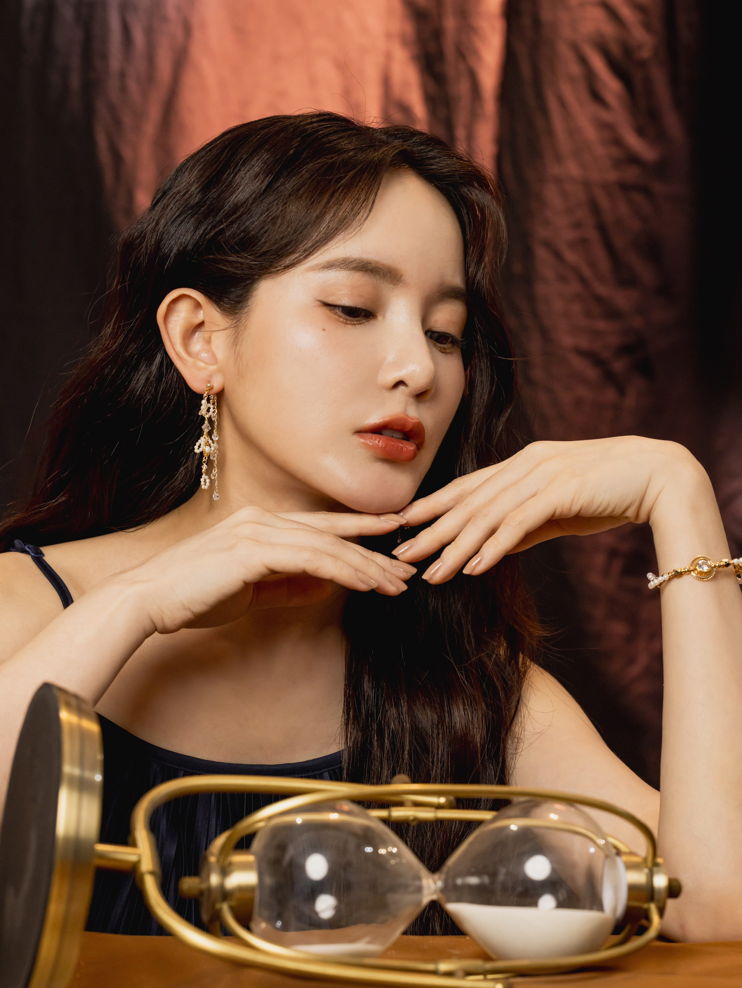 靈魂共振。(2way)MUCHAT手作14KGP鋯石珍珠圈純銀針耳環