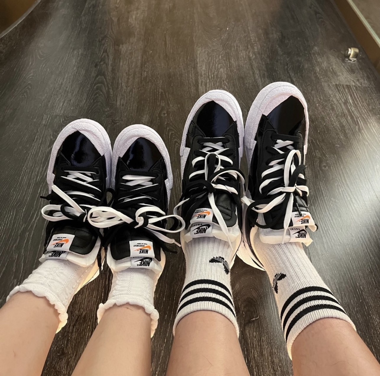 預購 NIKE x Sacai Blazer Low  黑白 聯名 漆皮 低筒 拼接 雙勾 男女鞋