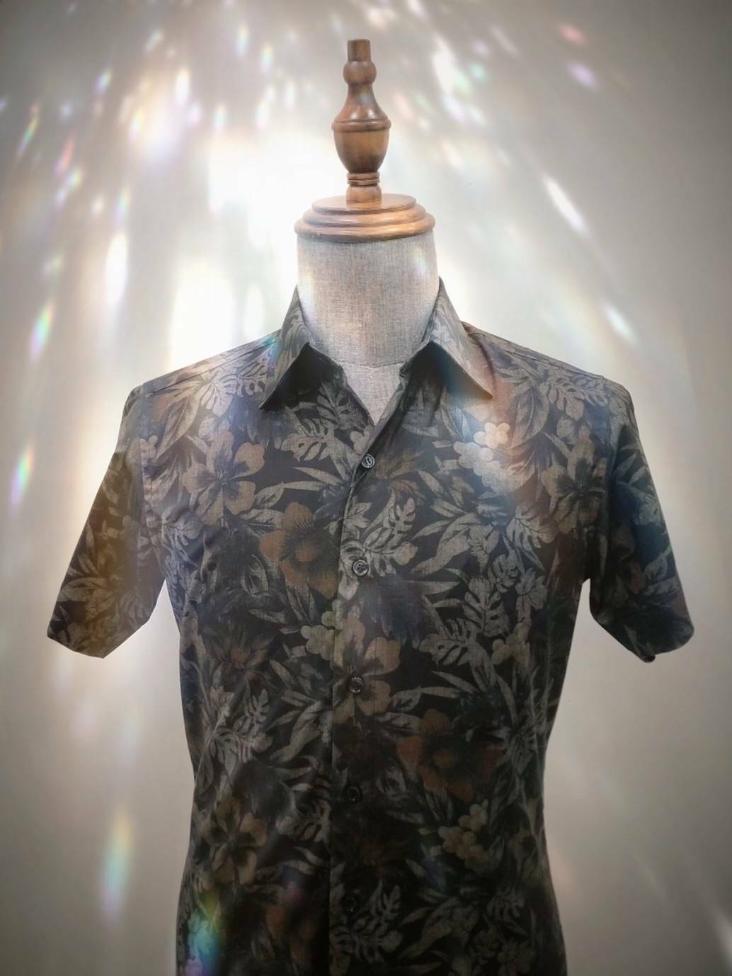 黑色印花短袖襯衫-亮晶晶02