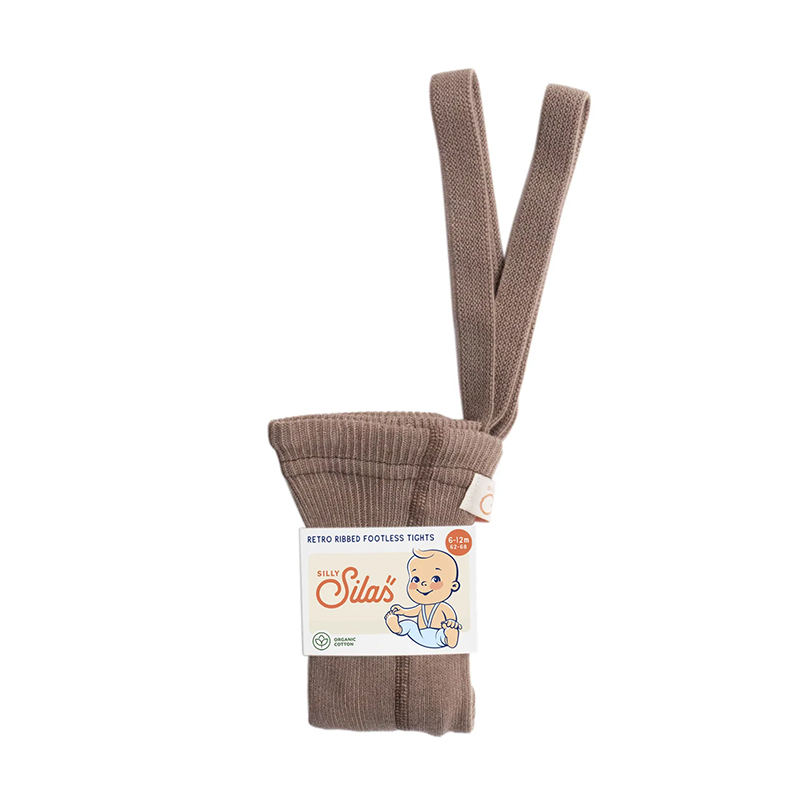 Silly Silas 復古羅紋吊帶褲-Granola