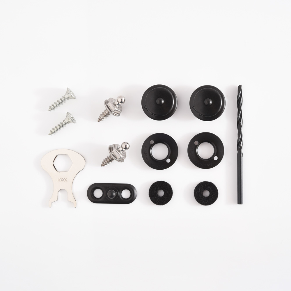 【多色可選】LOXX 德製安全背帶釦 民謠吉他/古典吉他專用 附雙孔座＋鑽頭 第 5 張圖片｜三峽吉他 / Bass