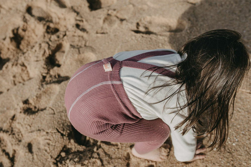 Silly Silas 復古羅紋吊帶褲-Acai Smoothie