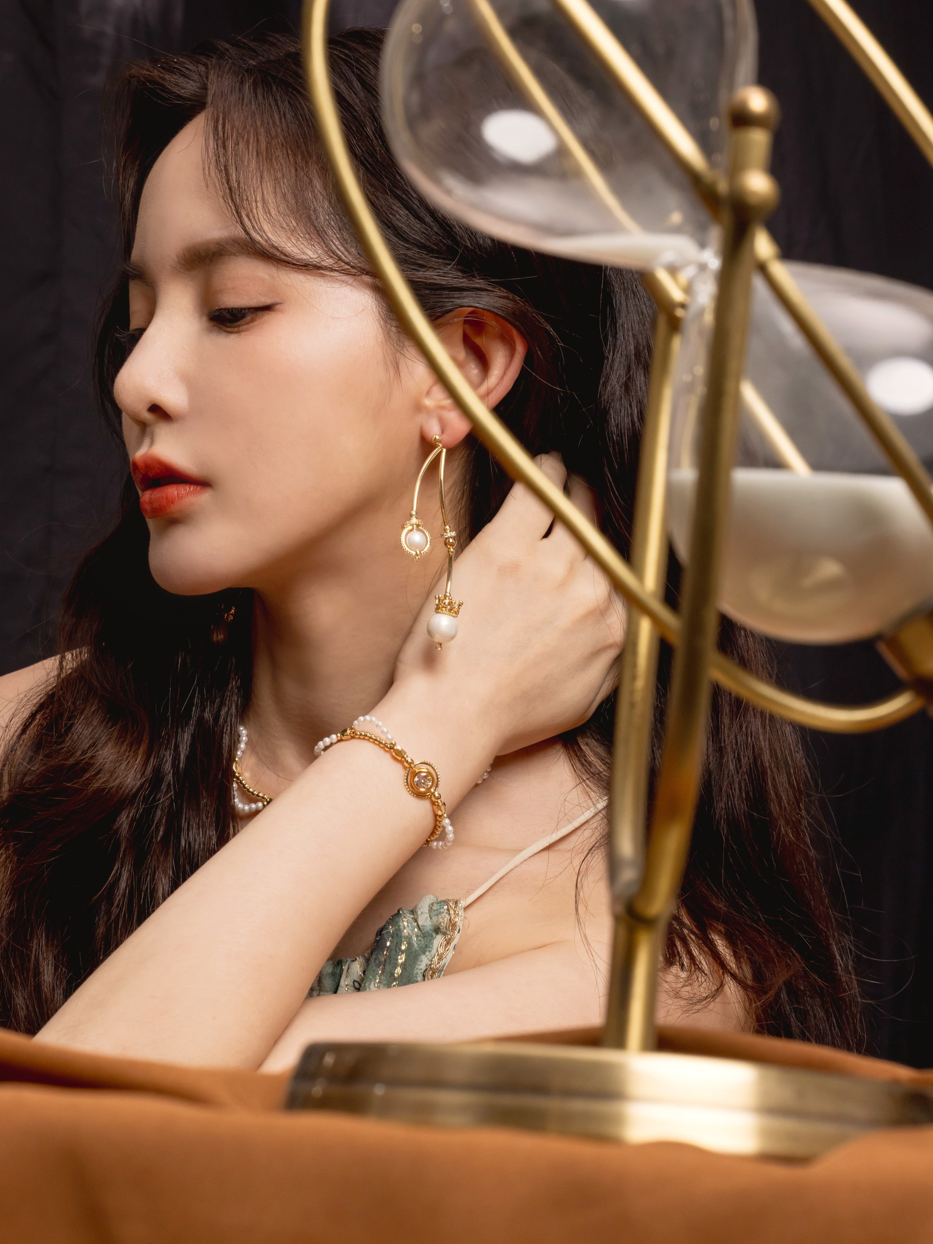 靈魂共振。MUCHAT手作14KGP波浪珍珠鋯石手鍊