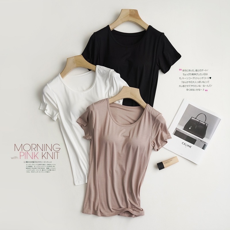 麻咪你需要!!!!袖子款莫代爾涼感bra-T