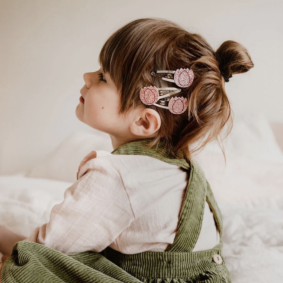 法國 Luciole et Petit Pois/ Raspberry Tulip hair clips（一對）