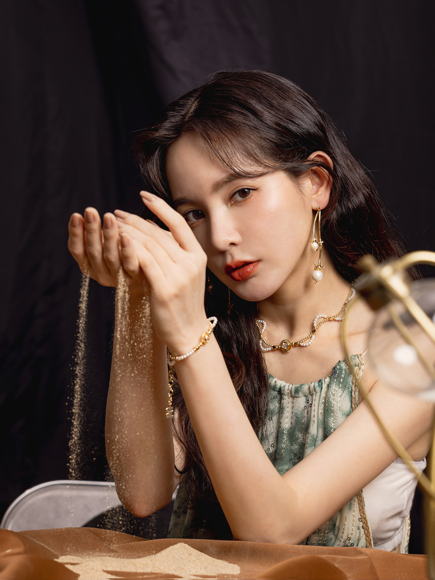 靈魂共振。MUCHAT手作14KGP珍珠波浪鋯石項鍊