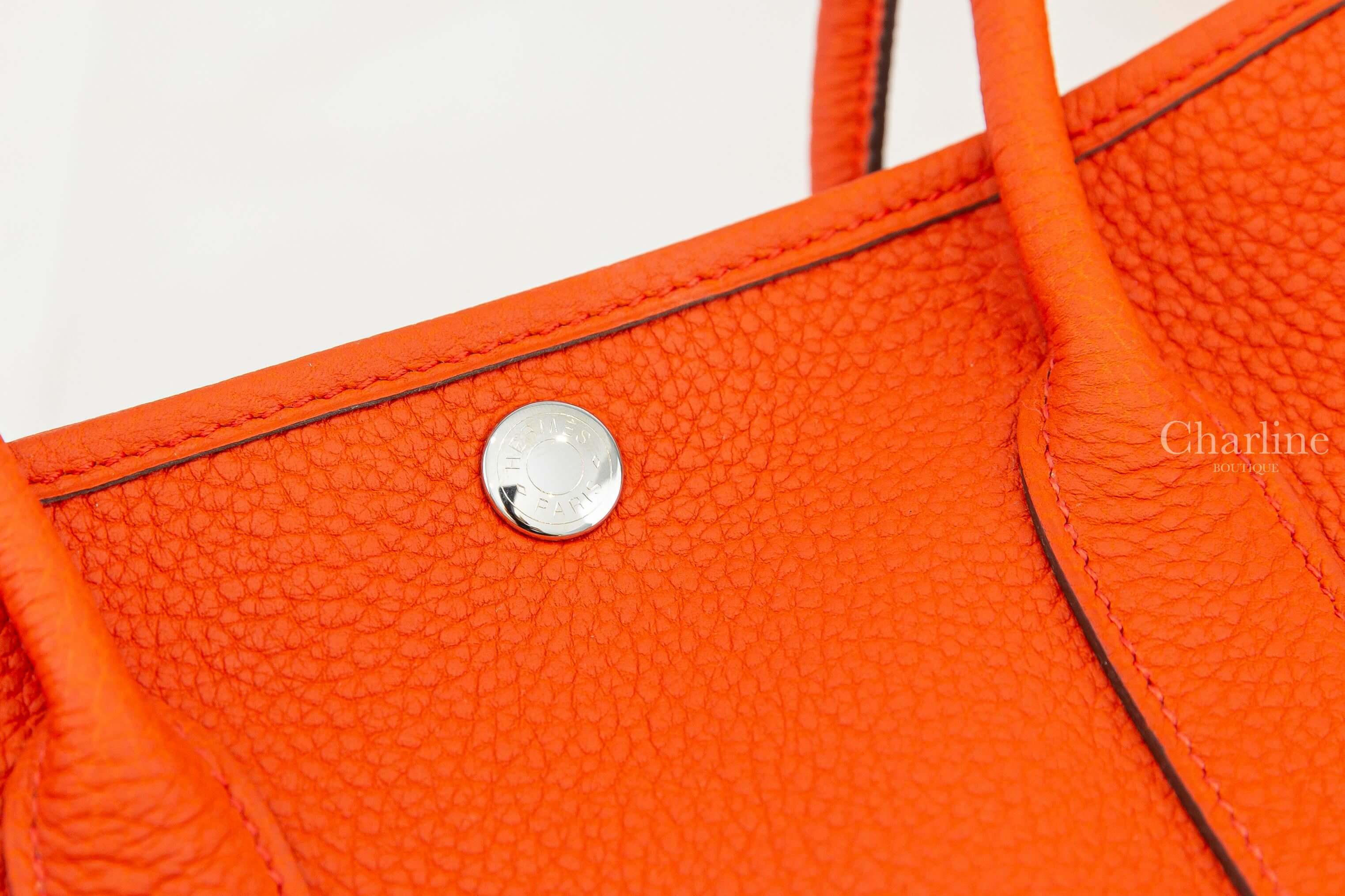 Hermès Garden Party 30cm 9T Capucine Veau Negonda 火焰紅手提包