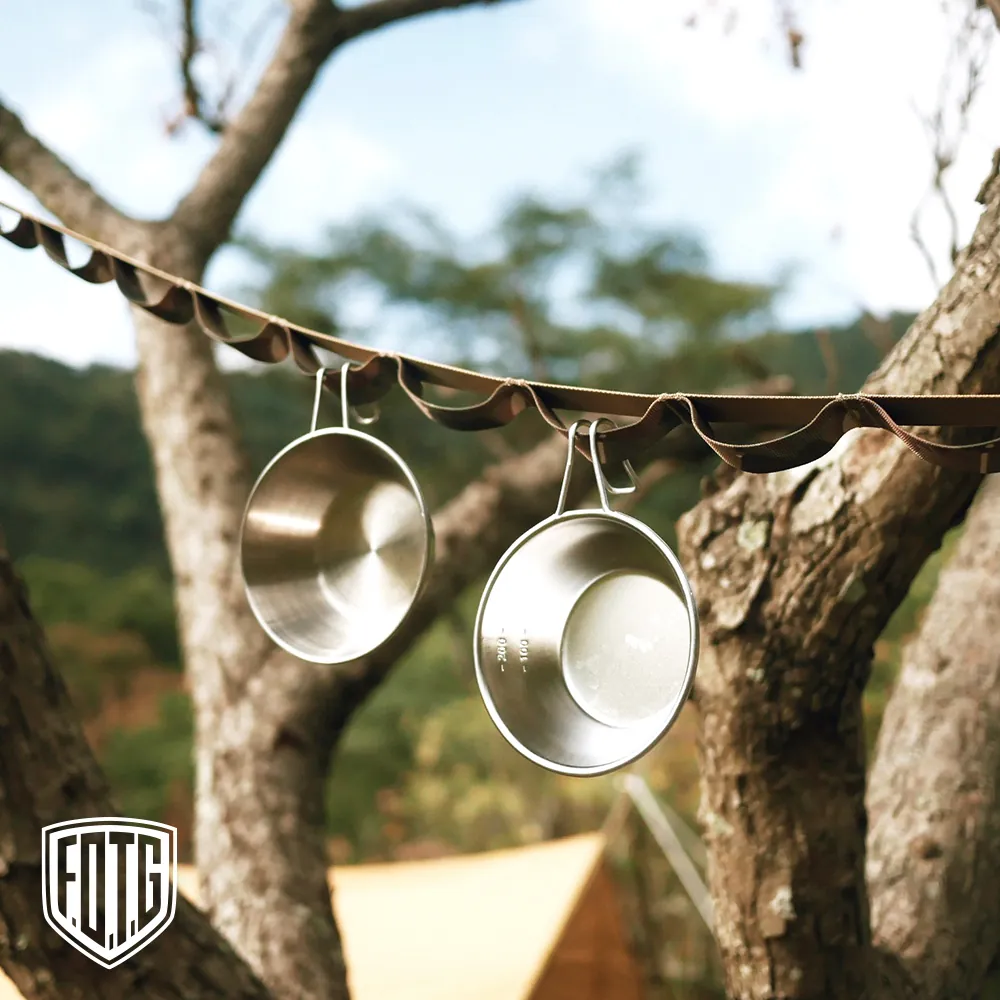 【Forest Outdoor 】軍風連結掛物繩 純色版(黑束繩)