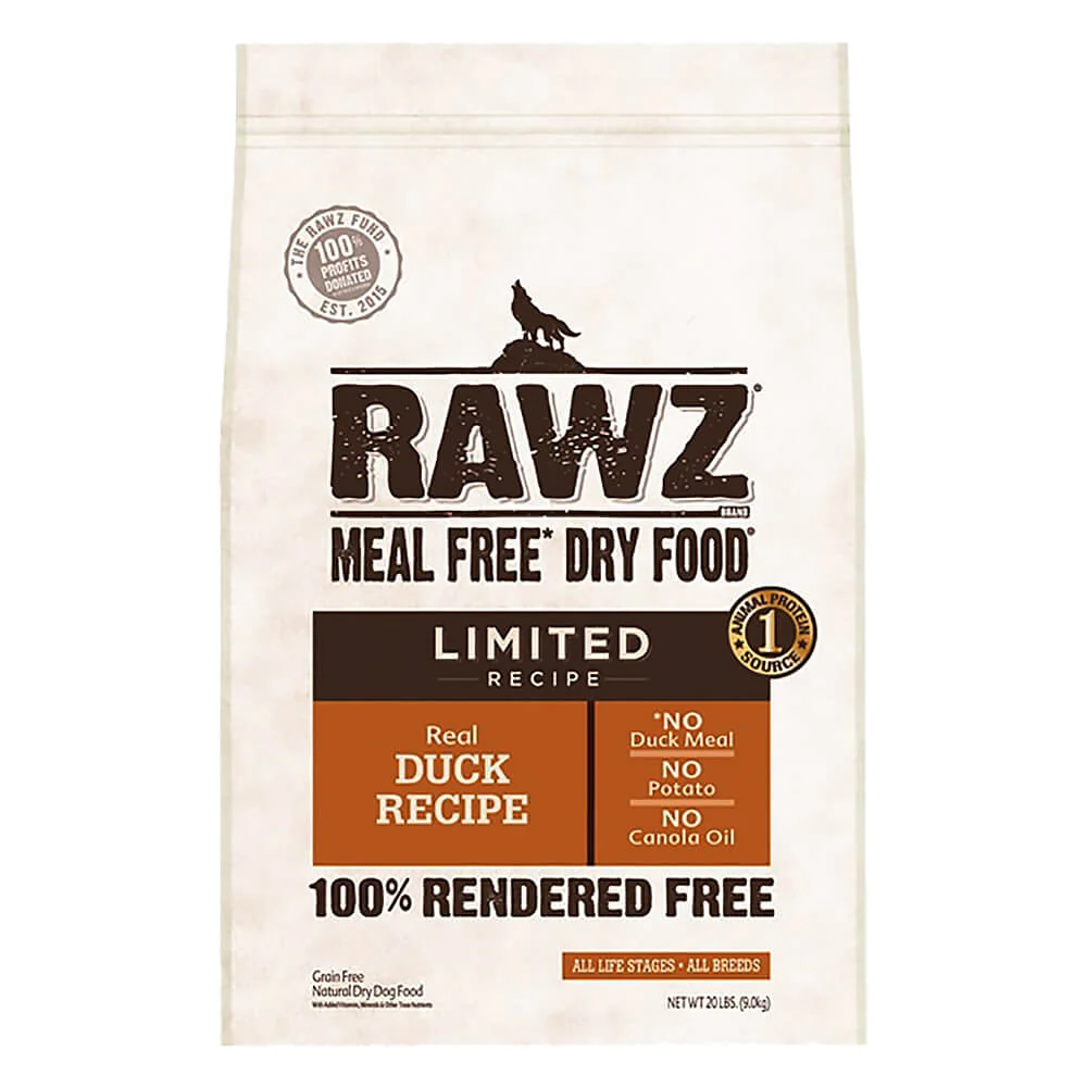 Rawz Meal Free Dry Dog Food - Real Duck Recipe．3.5lb/20lb