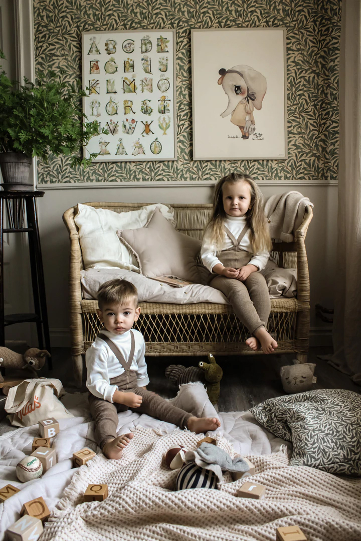 Silly Silas 復古羅紋吊帶褲-Peanut Blend