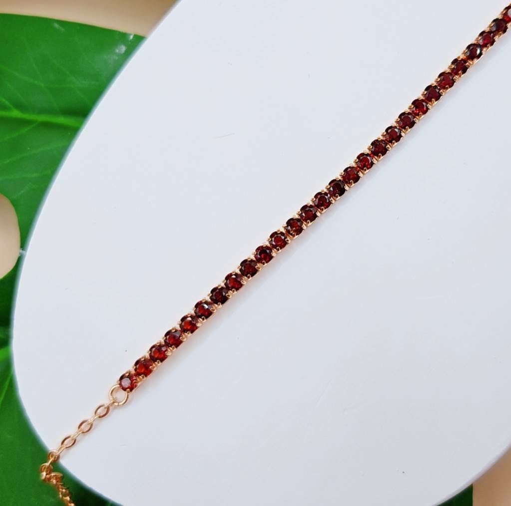 石榴石 玫瑰金 鍊子