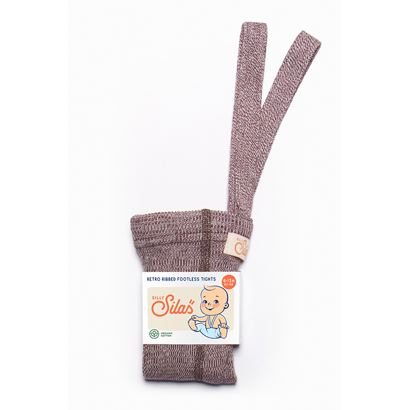 Silly Silas 馬賽克復古羅紋吊帶褲-Vanilla Fig