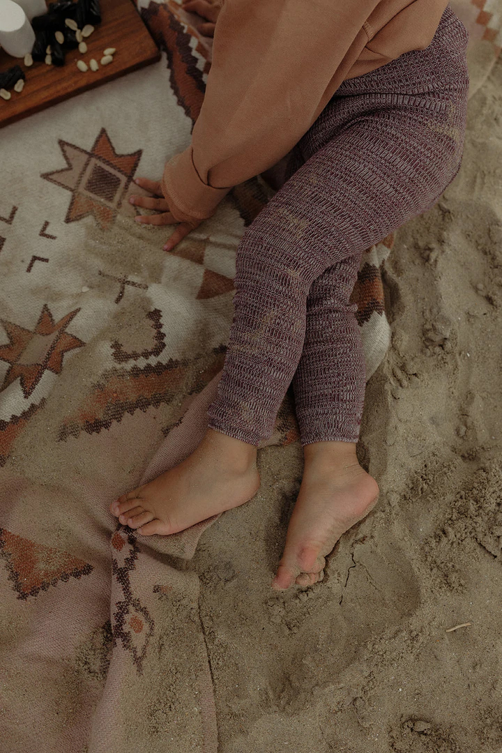 Silly Silas 馬賽克復古羅紋吊帶褲-Vanilla Fig