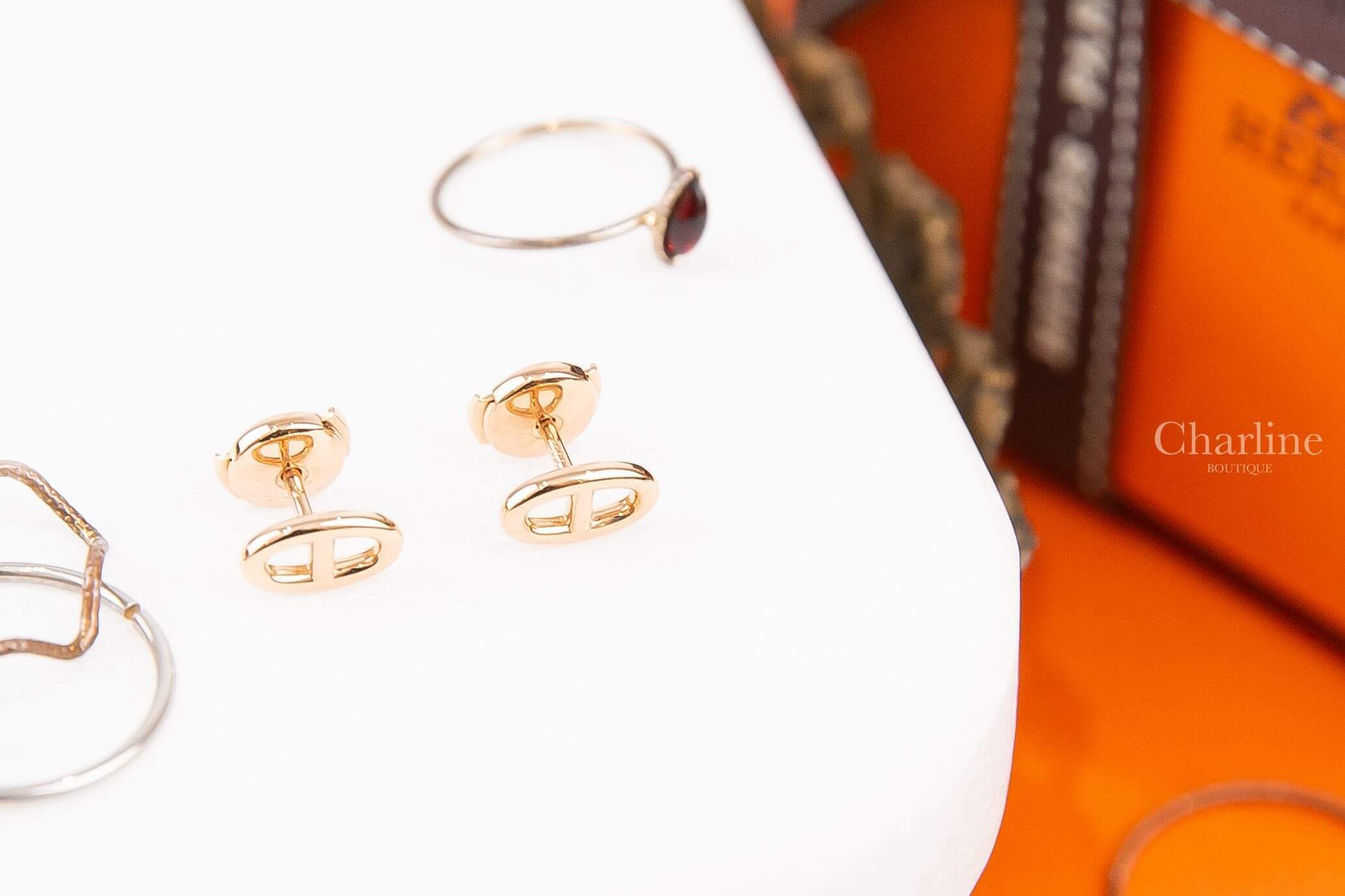 Hermès Farandole Earrings Very Small Model 玫瑰金θ金飾耳環