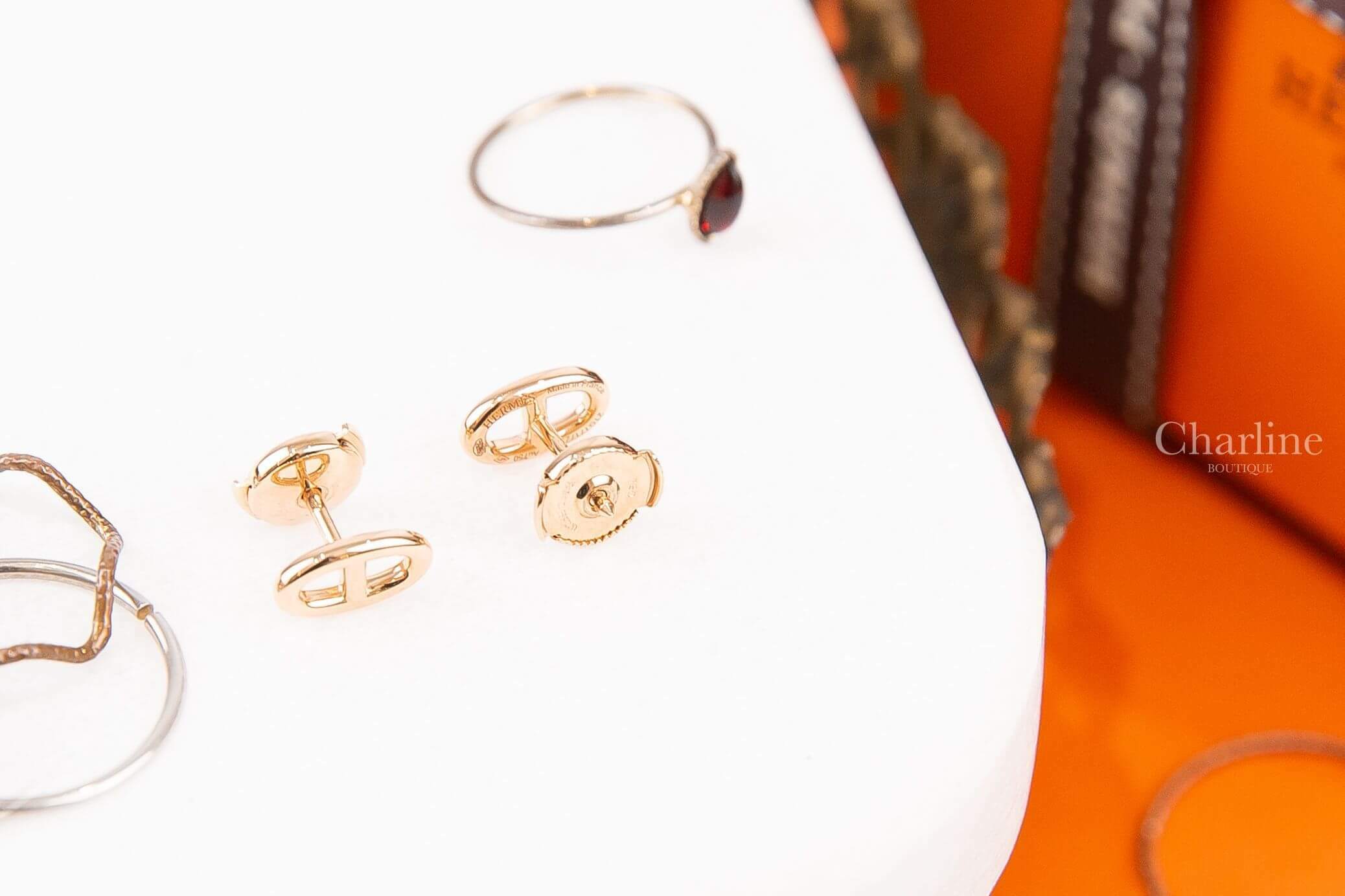Hermès Farandole Earrings Very Small Model 玫瑰金θ金飾耳環-Charline Boutique 精品代購