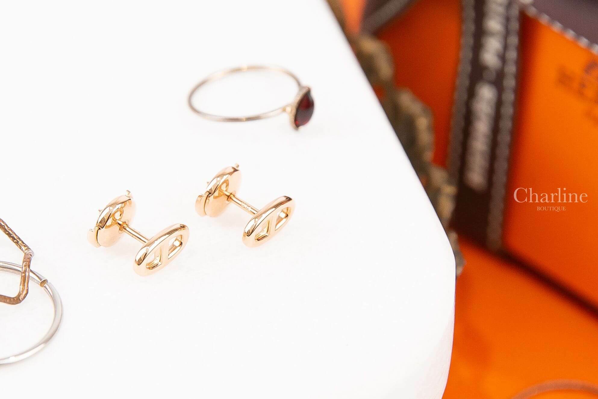 Hermès Farandole Earrings Very Small Model 玫瑰金θ金飾耳環-Charline Boutique 精品代購