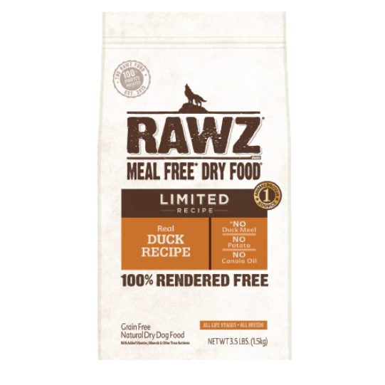 Rawz Meal Free Dry Dog Food - Real Duck Recipe．3.5lb/20lb