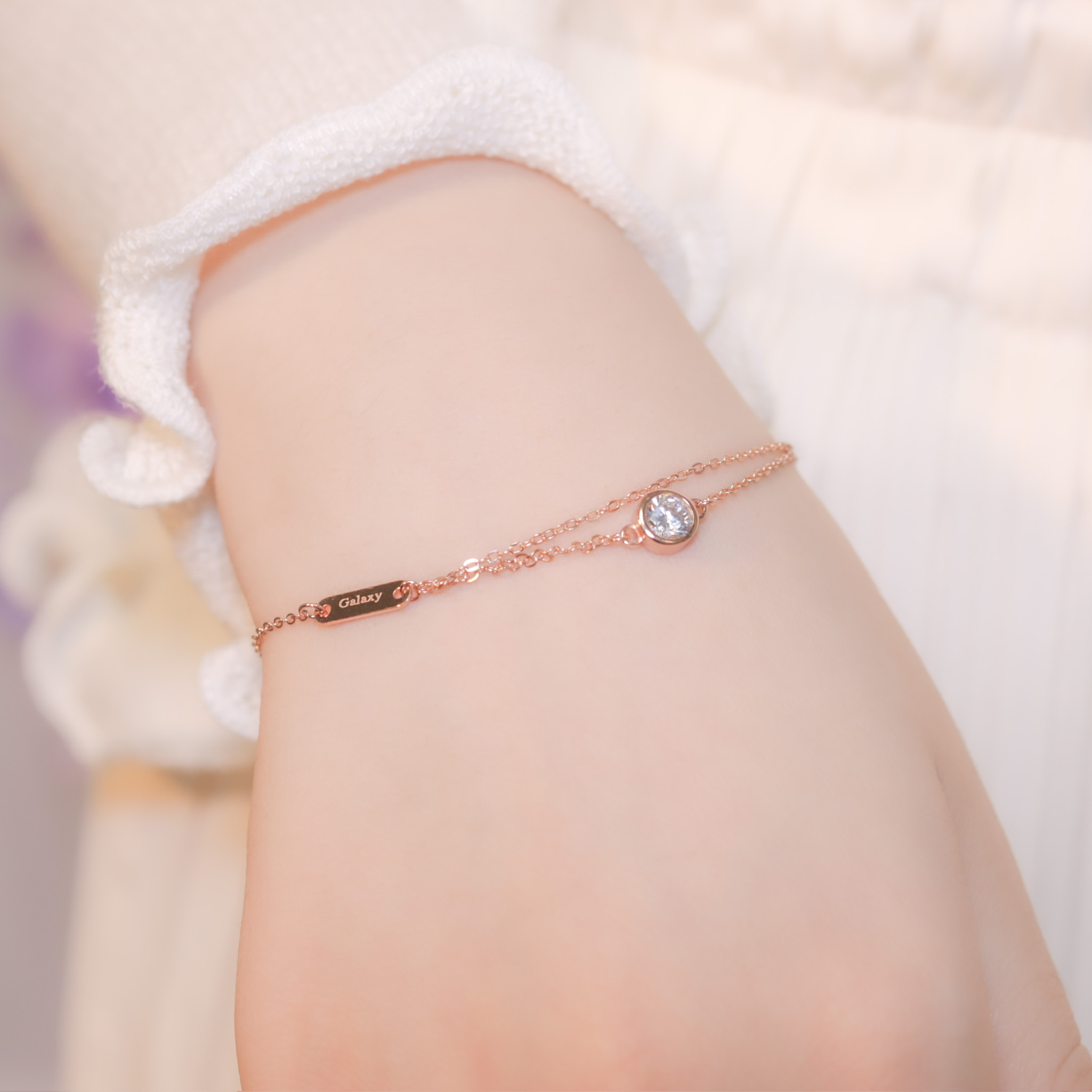 | 925純銀・ 玫瑰金 | 你是我的銀河雙層手鏈 | BR0929 |