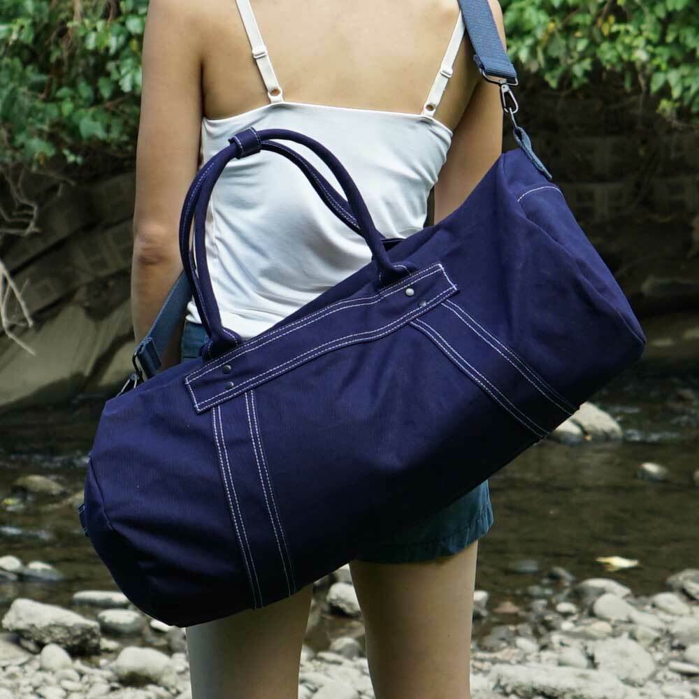 漂流木  大容量帆布旅行包  深紫