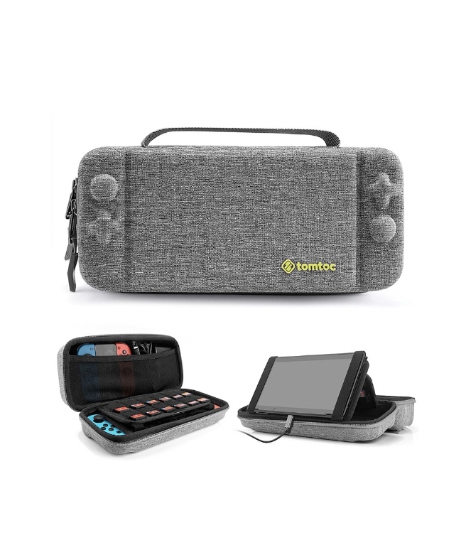 （Switch必買組合） Tomtoc 玩家首選旅行包（灰）＋ Allite B1 史上最小支援 Switch TV 模式 20W快充（包含Type-C/HDMI 二合一快充影像傳輸線）