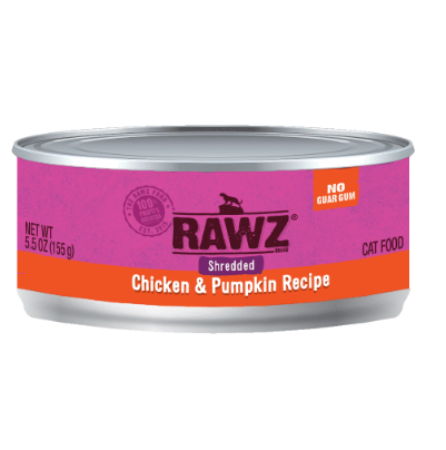 Rawz Shredded Cat Food - Chicken & Pumpkin Recipe．155g【24cans】