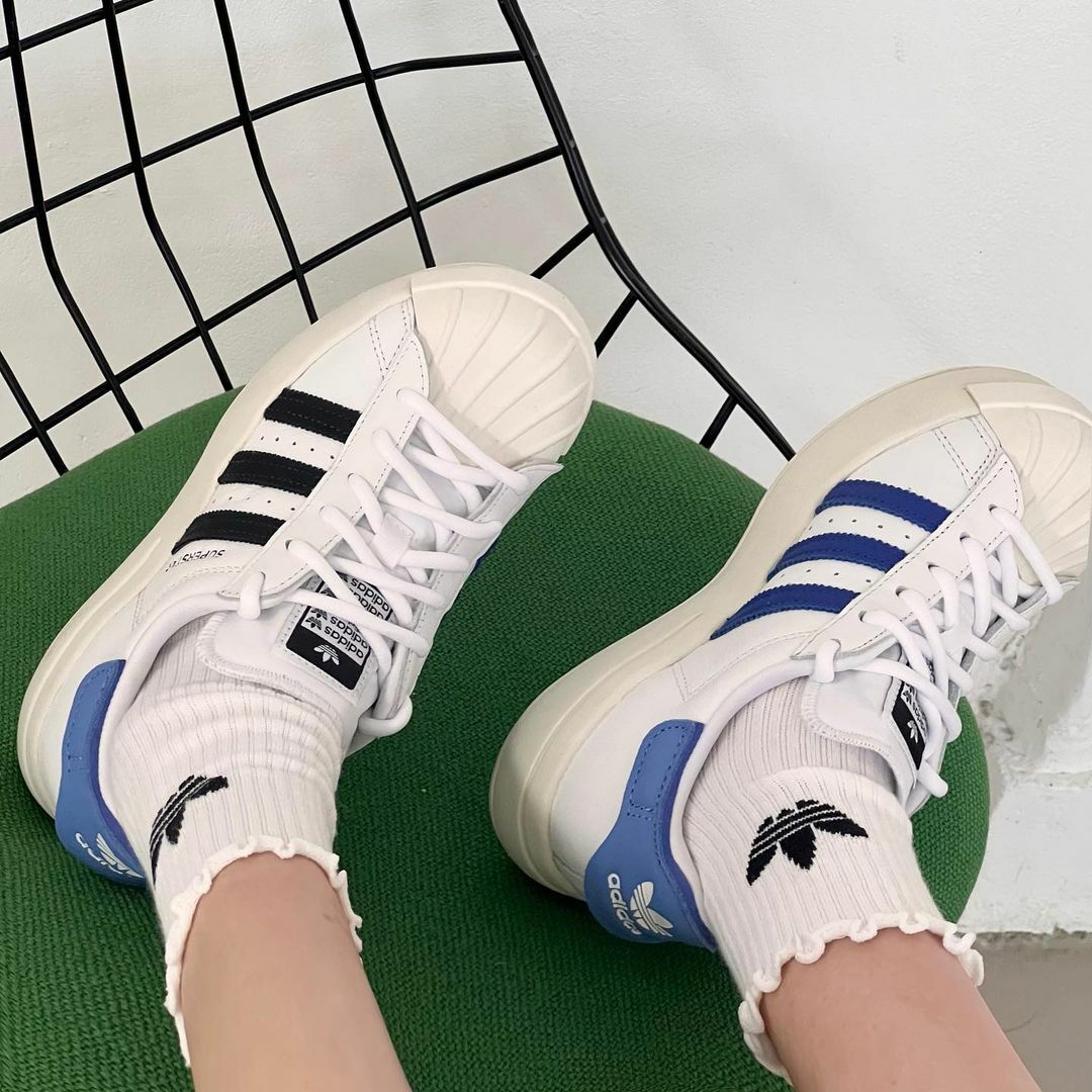 Adidas Originals Superstar Ayoon 寶寶藍 白色 金標 結構 厚底 HP9579