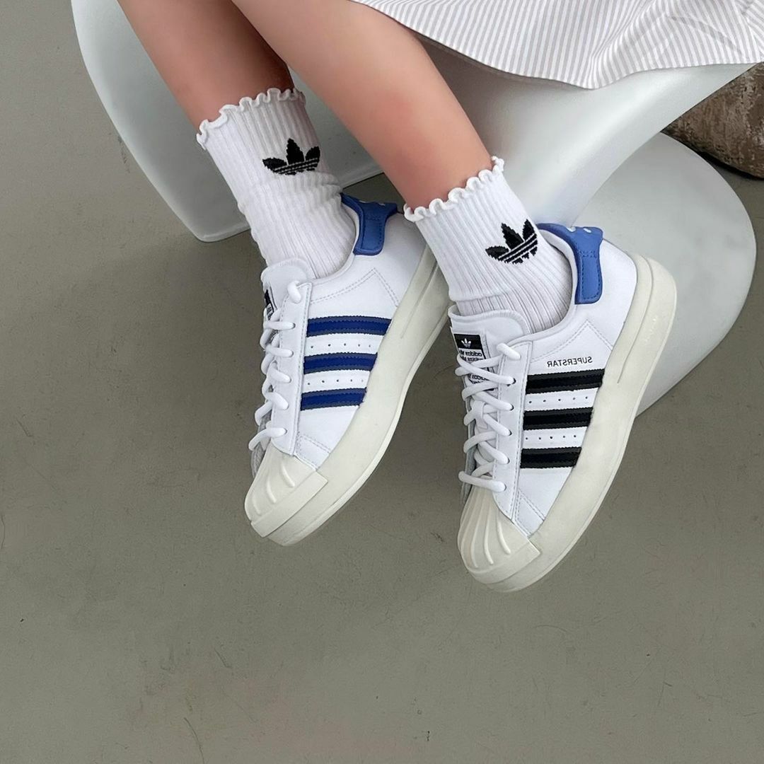 Adidas Originals Superstar Ayoon 寶寶藍 白色 金標 結構 厚底 HP9579
