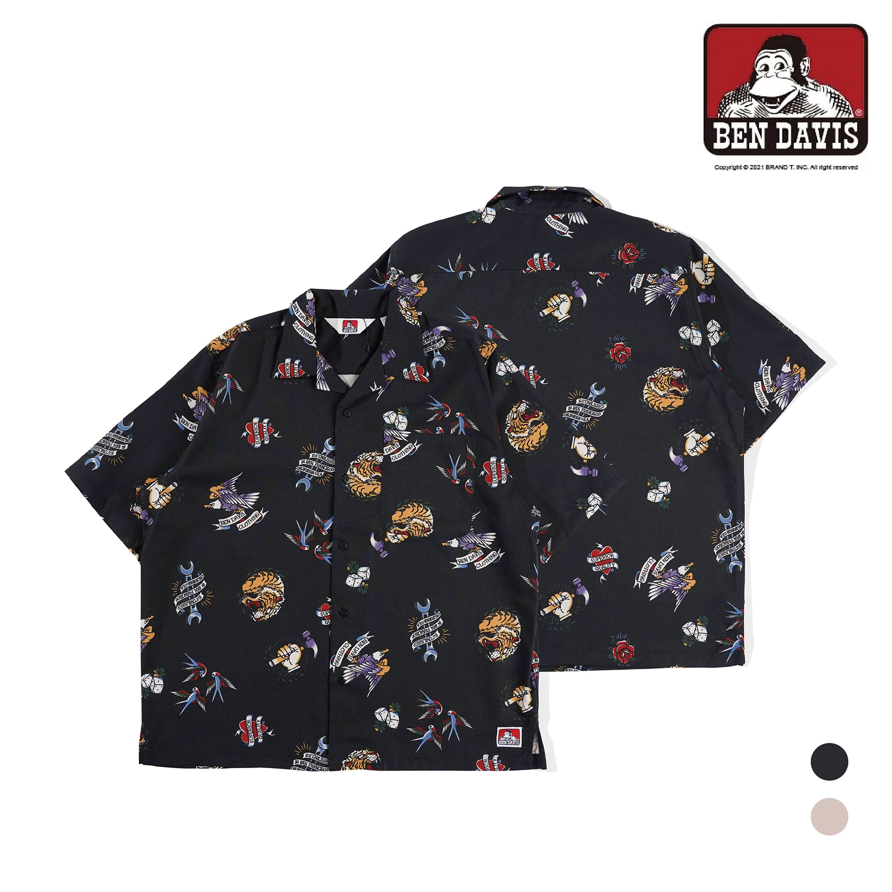 【 BEN DAVIS | 紋身風格印花襯衫 - 2色 】