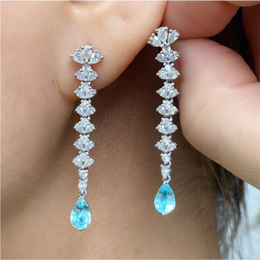 1.01ct 18K帕拉伊巴耳釘