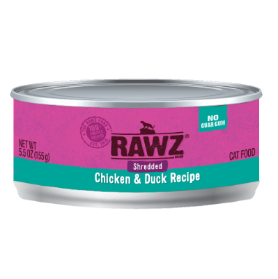 Rawz Shredded Cat Food - Chicken & Duck．155g【24cans】