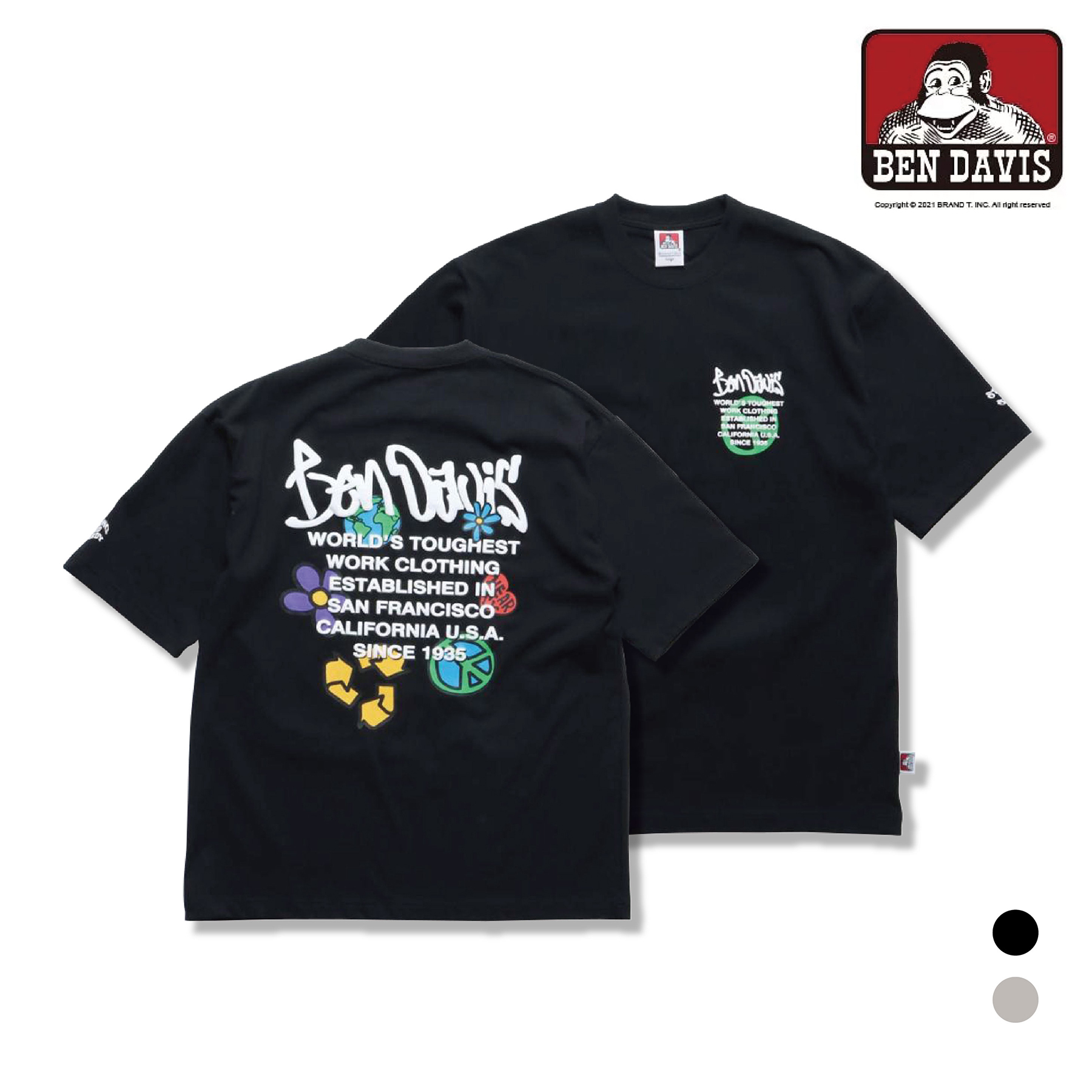 【 BEN DAVIS | 圖案插畫LOGO短TEE - 2色 】