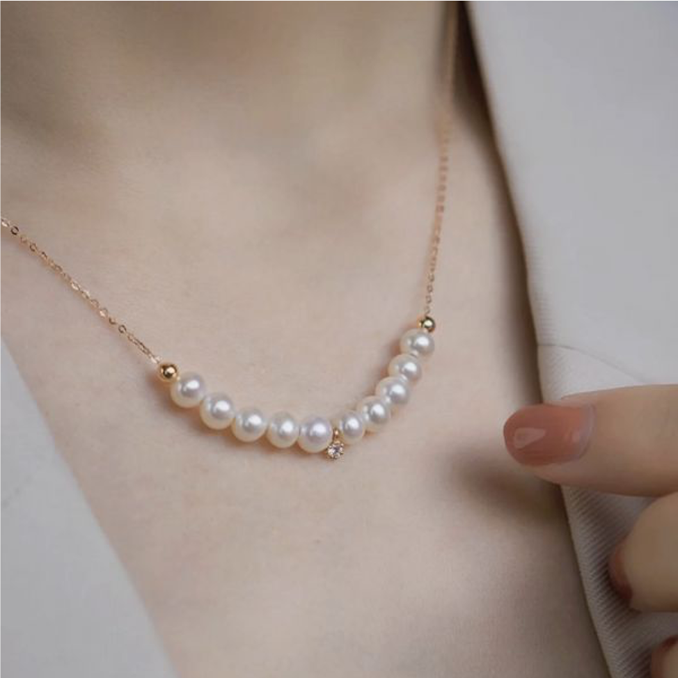 小珍珠微笑項鍊