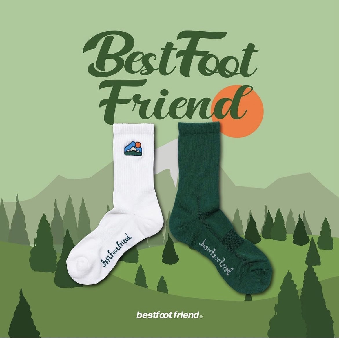 BFF SNOW MOUNTAIN 雪山山脈 中筒襪 / 小腿襪 兩色 BF23010