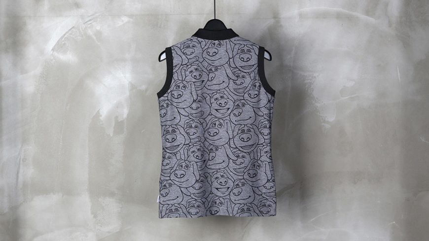 女款 M302 / 3折起 韓日流行品牌TalkTom/ 春夏款 時尚印花狗狗圖騰無袖Polo領 /高爾夫球衣