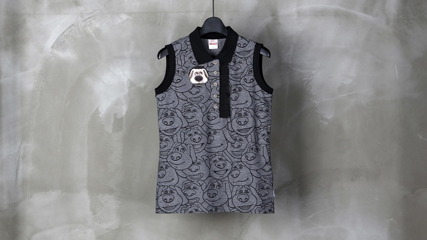 女款 M302 / 3折起 韓日流行品牌TalkTom/ 春夏款 時尚印花狗狗圖騰無袖Polo領 /高爾夫球衣