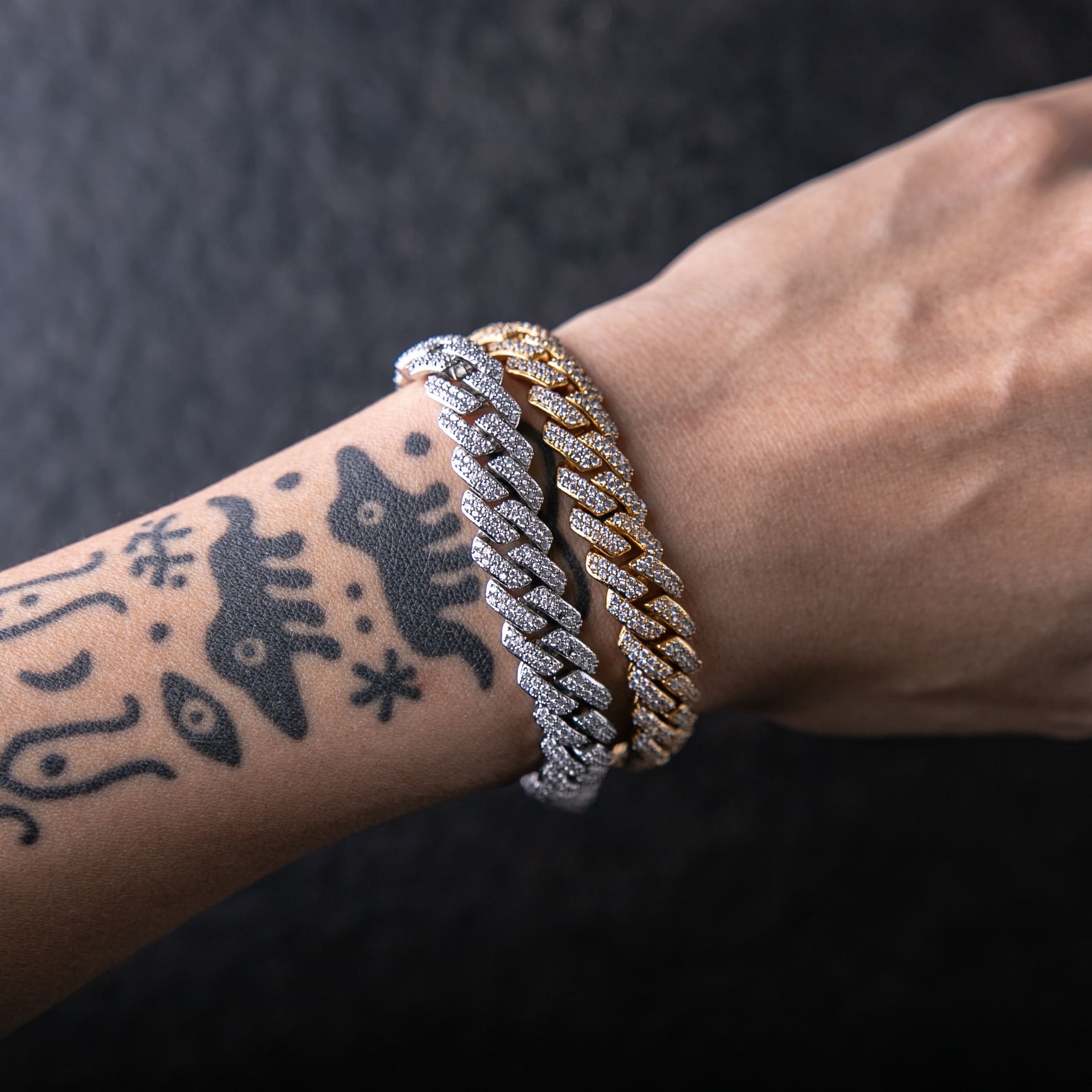 10mm滿鑲菱形古巴手鍊