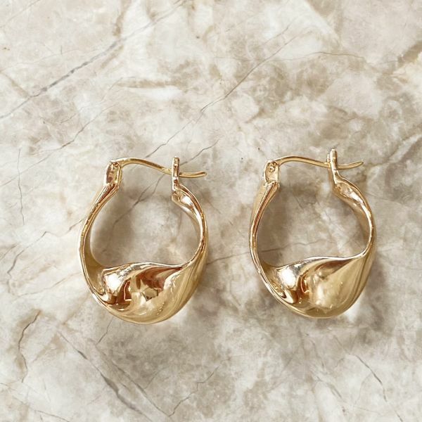 不規則扭紋耳環