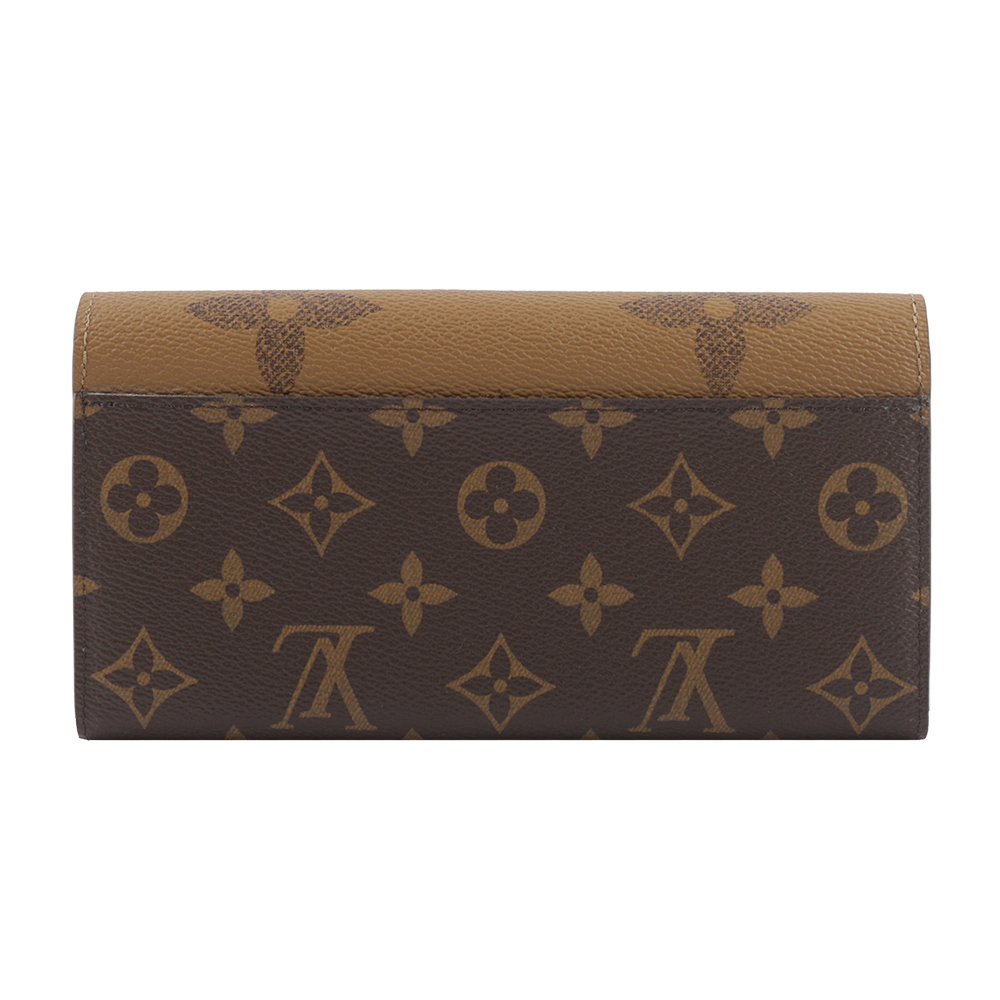 【Louis Vuitton / LV】Monogram Sarah 雙色帆布發財長夾(棕色) M80726