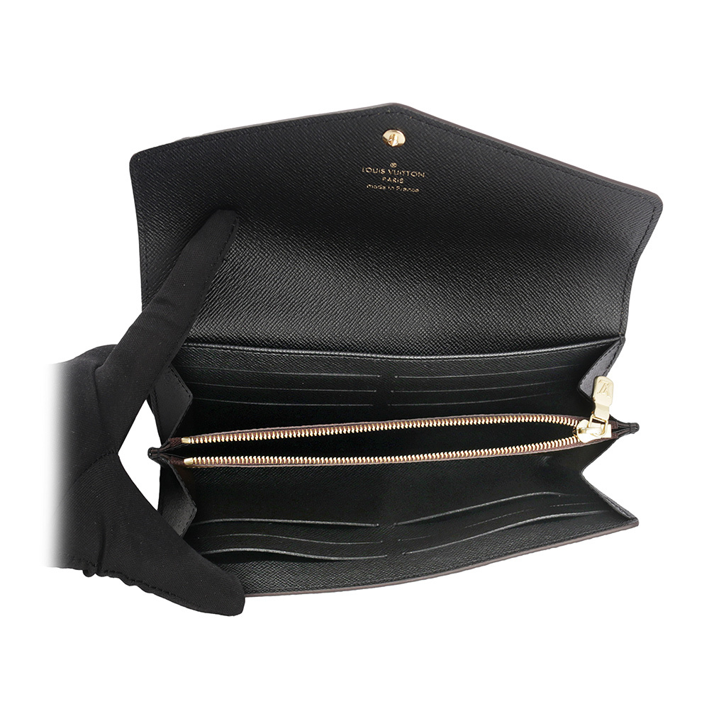 【Louis Vuitton / LV】Monogram Sarah 雙色帆布發財長夾(棕色) M80726