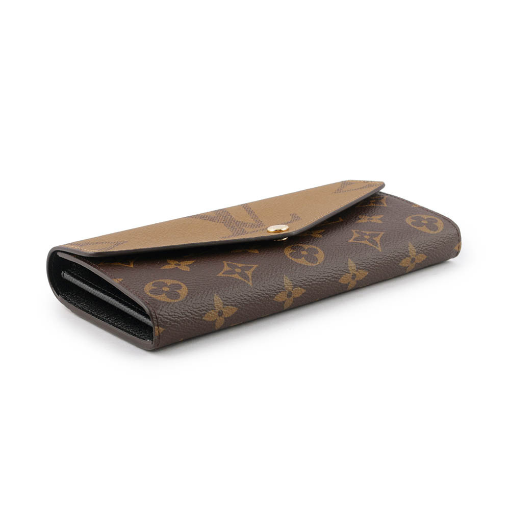 【Louis Vuitton / LV】Monogram Sarah 雙色帆布發財長夾(棕色) M80726