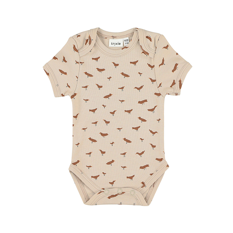 trixie 有機棉短袖包屁衣-歡唱鳥語