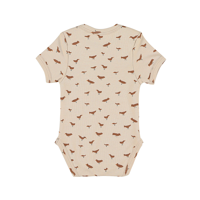 trixie 有機棉短袖包屁衣-歡唱鳥語